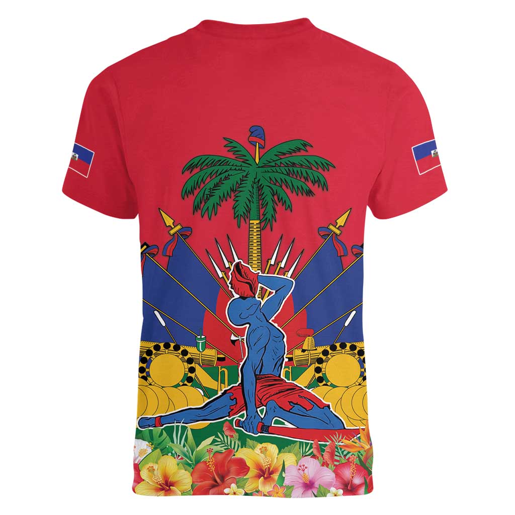 Haiti Independence Day Women V-Neck T-Shirt Le Marron Inconnu Unity Makes Strength - Wonder Print Shop