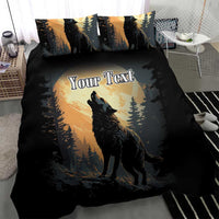 Personalized Estonia Bedding Set Wolf Howling At The Moon - Wonder Print Shop