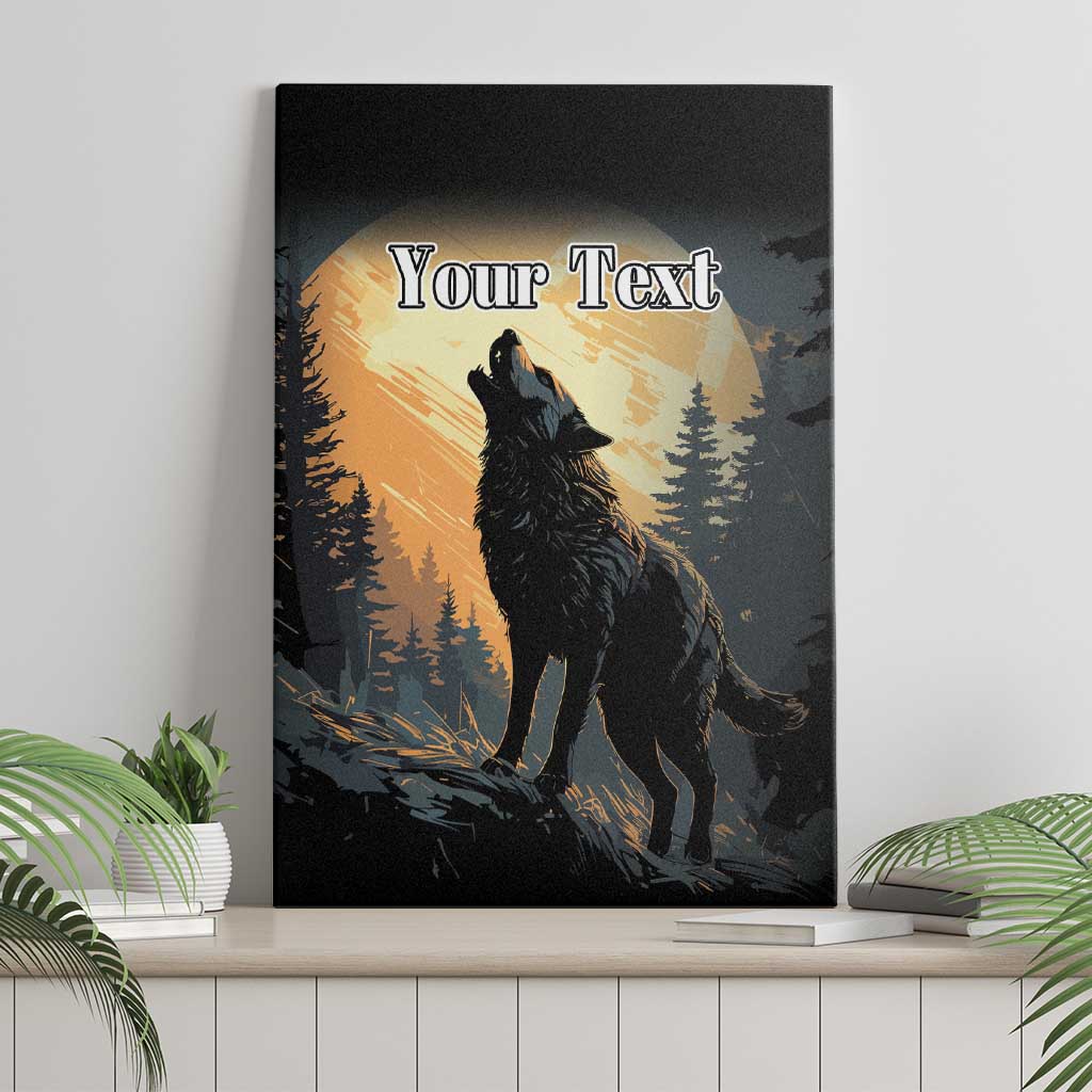 Personalized Estonia Canvas Wall Art Wolf Howling At The Moon - Wonder Print Shop