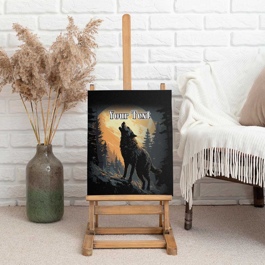 Personalized Estonia Canvas Wall Art Wolf Howling At The Moon - Wonder Print Shop