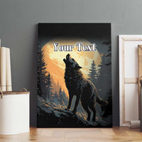 Personalized Estonia Canvas Wall Art Wolf Howling At The Moon - Wonder Print Shop