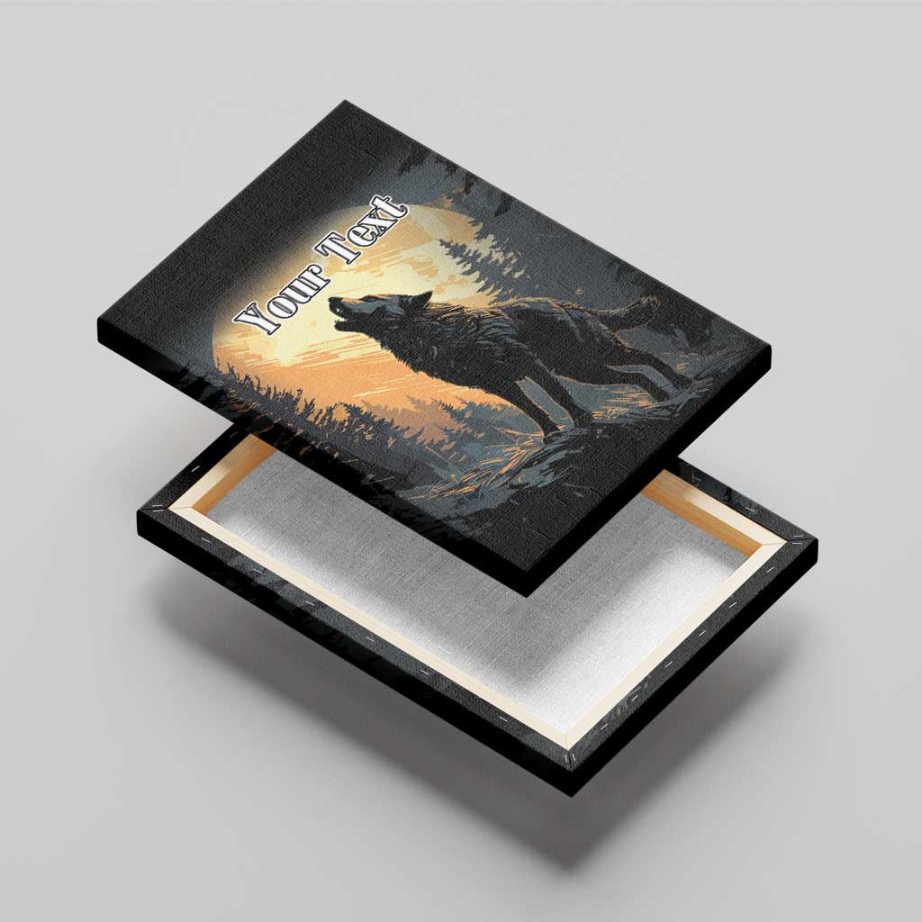 Personalized Estonia Canvas Wall Art Wolf Howling At The Moon - Wonder Print Shop