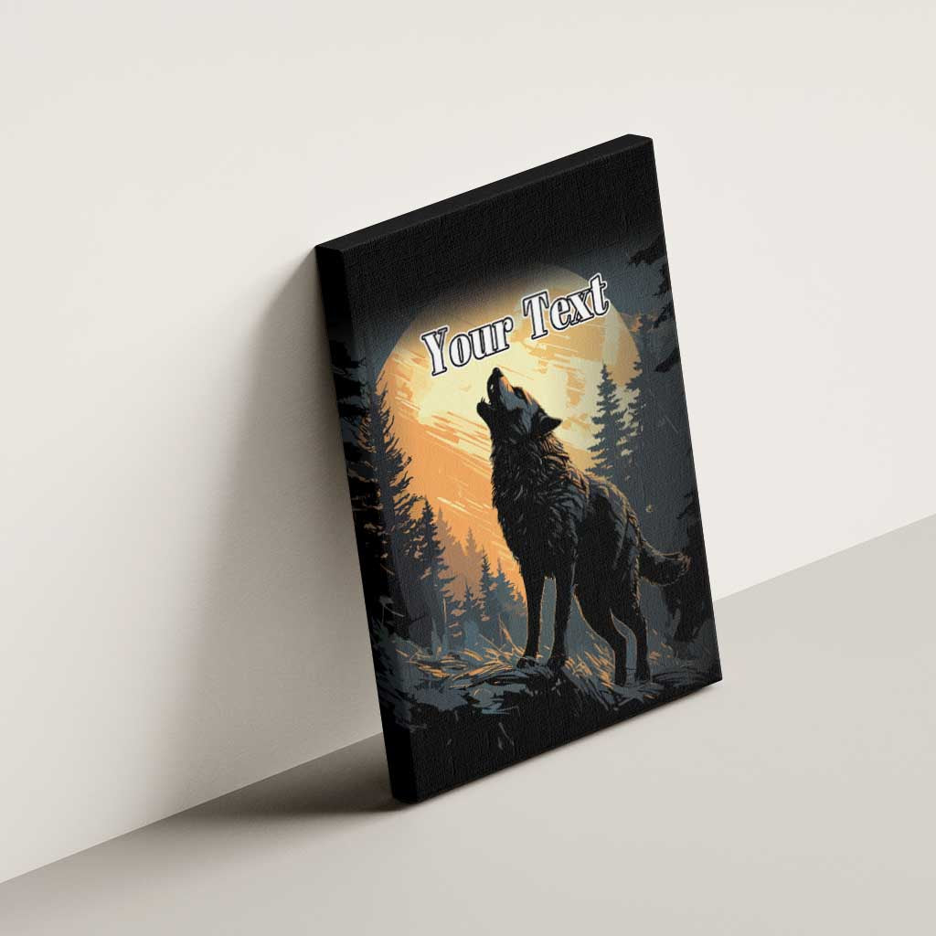 Personalized Estonia Canvas Wall Art Wolf Howling At The Moon - Wonder Print Shop