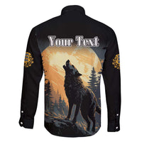 Personalized Estonia Family Matching Long Sleeve Bodycon Dress and Hawaiian Shirt Wolf Howling At The Moon - Wonder Print Shop