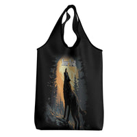 Personalized Estonia Grocery Bag Wolf Howling At The Moon