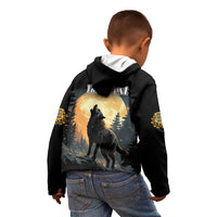 Personalized Estonia Kid Hoodie Wolf Howling At The Moon - Wonder Print Shop