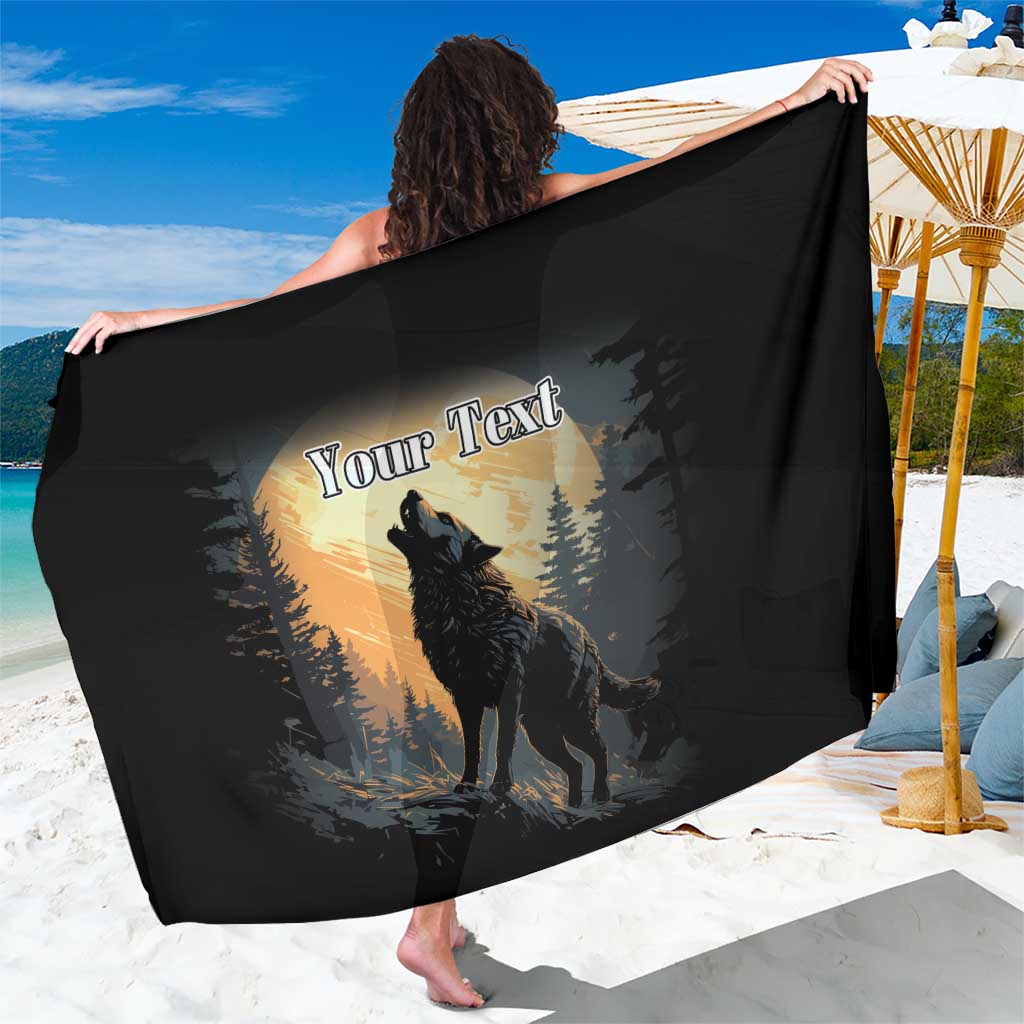 Personalized Estonia Sarong Wolf Howling At The Moon - Wonder Print Shop