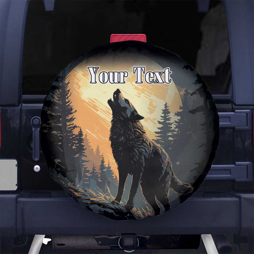 Personalized Estonia Spare Tire Cover Wolf Howling At The Moon - Wonder Print Shop