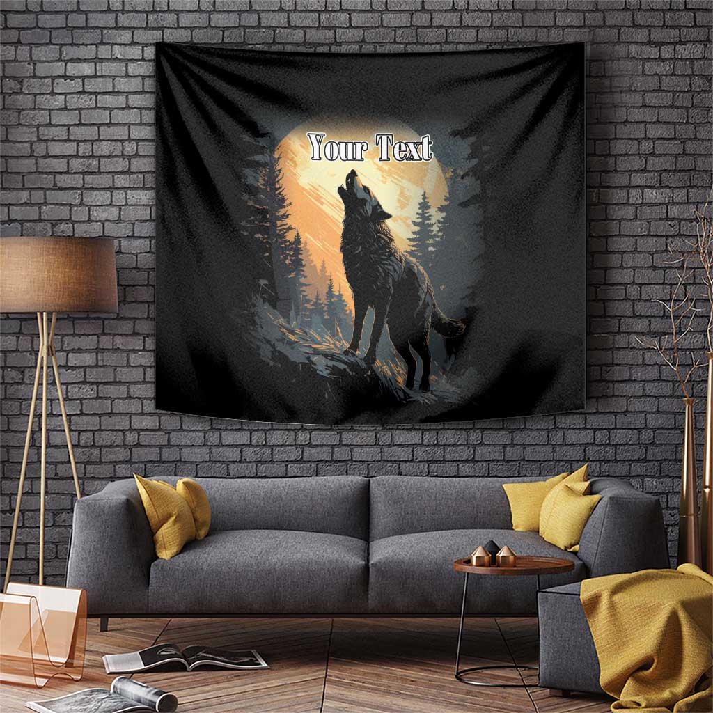 Personalized Estonia Tapestry Wolf Howling At The Moon - Wonder Print Shop