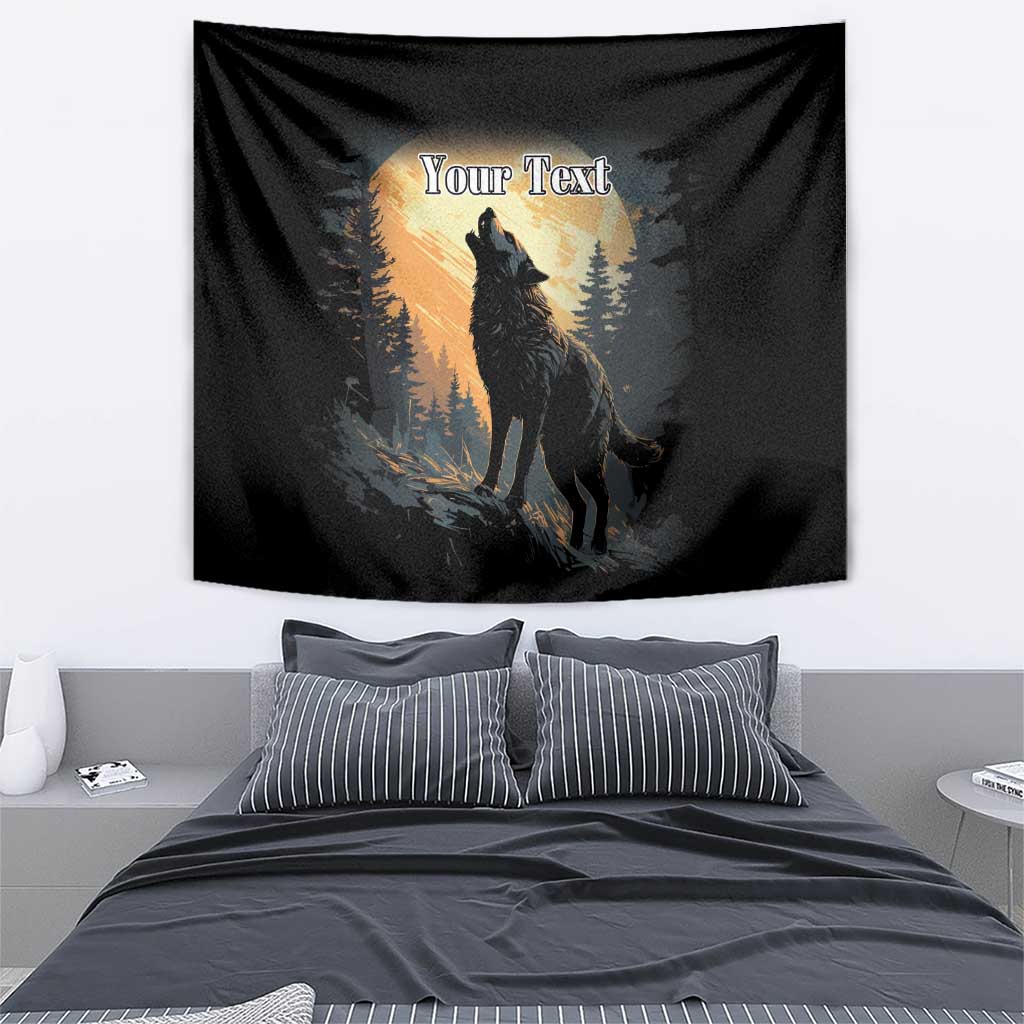 Personalized Estonia Tapestry Wolf Howling At The Moon - Wonder Print Shop