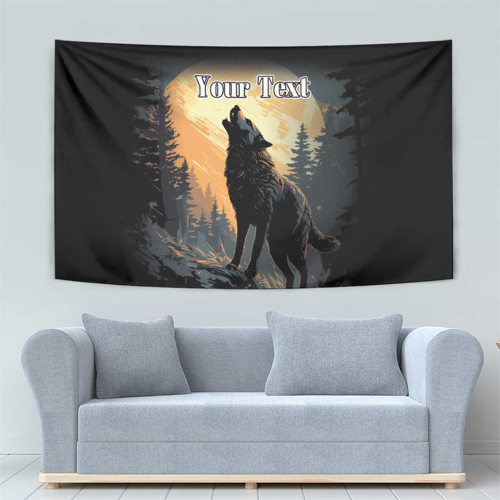 Personalized Estonia Tapestry Wolf Howling At The Moon - Wonder Print Shop