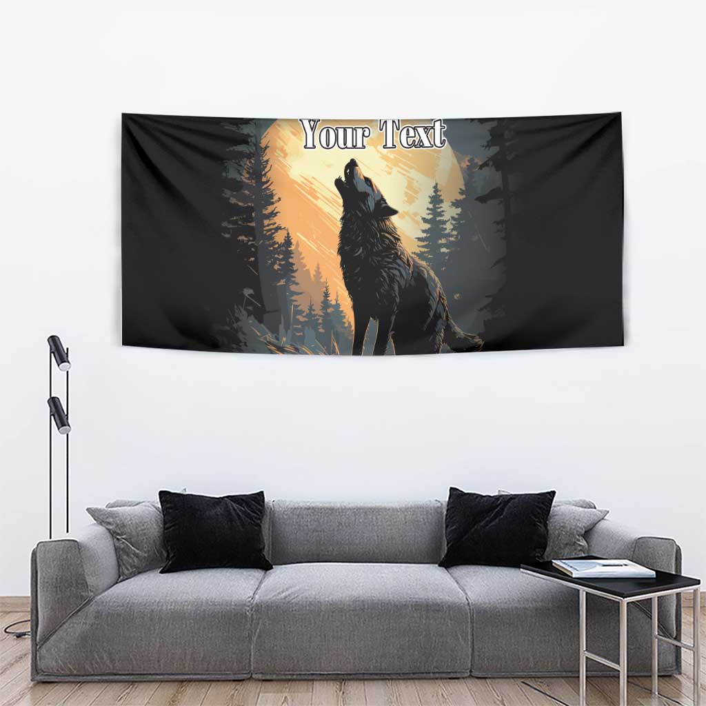 Personalized Estonia Tapestry Wolf Howling At The Moon - Wonder Print Shop