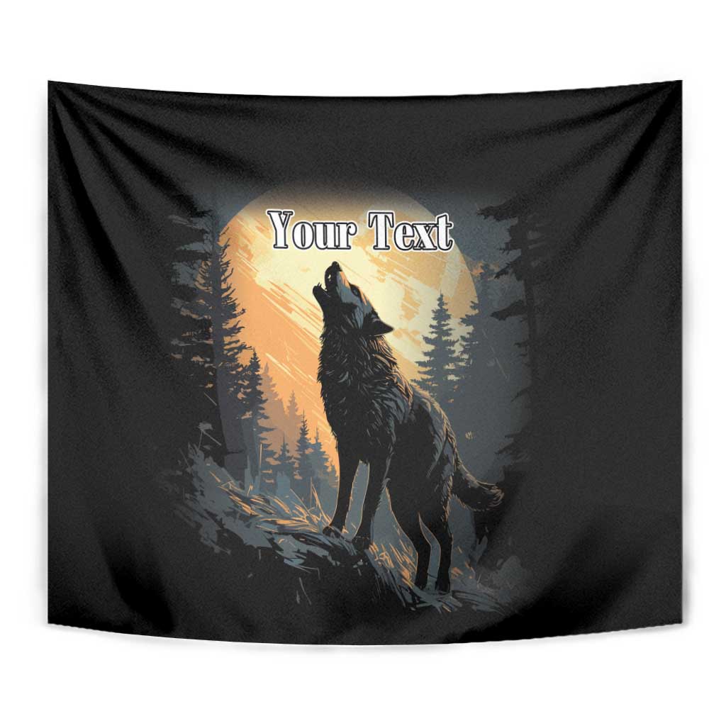 Personalized Estonia Tapestry Wolf Howling At The Moon - Wonder Print Shop
