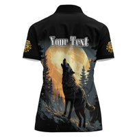 Personalized Estonia Women Polo Shirt Wolf Howling At The Moon - Wonder Print Shop