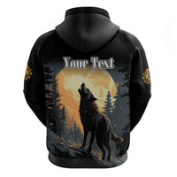 Personalized Estonia Zip Hoodie Wolf Howling At The Moon - Wonder Print Shop