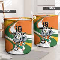Custom Ivory Coast Football Laundry Basket Les Elephants Mascot - Wonder Print Shop