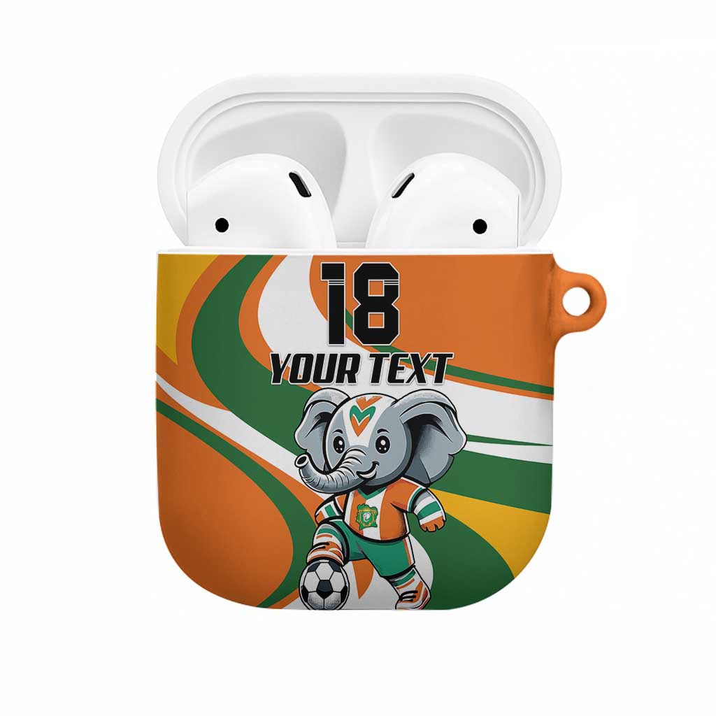 Custom Ivory Coast Football AirPods Case Les Elephants Mascot - Wonder Print Shop