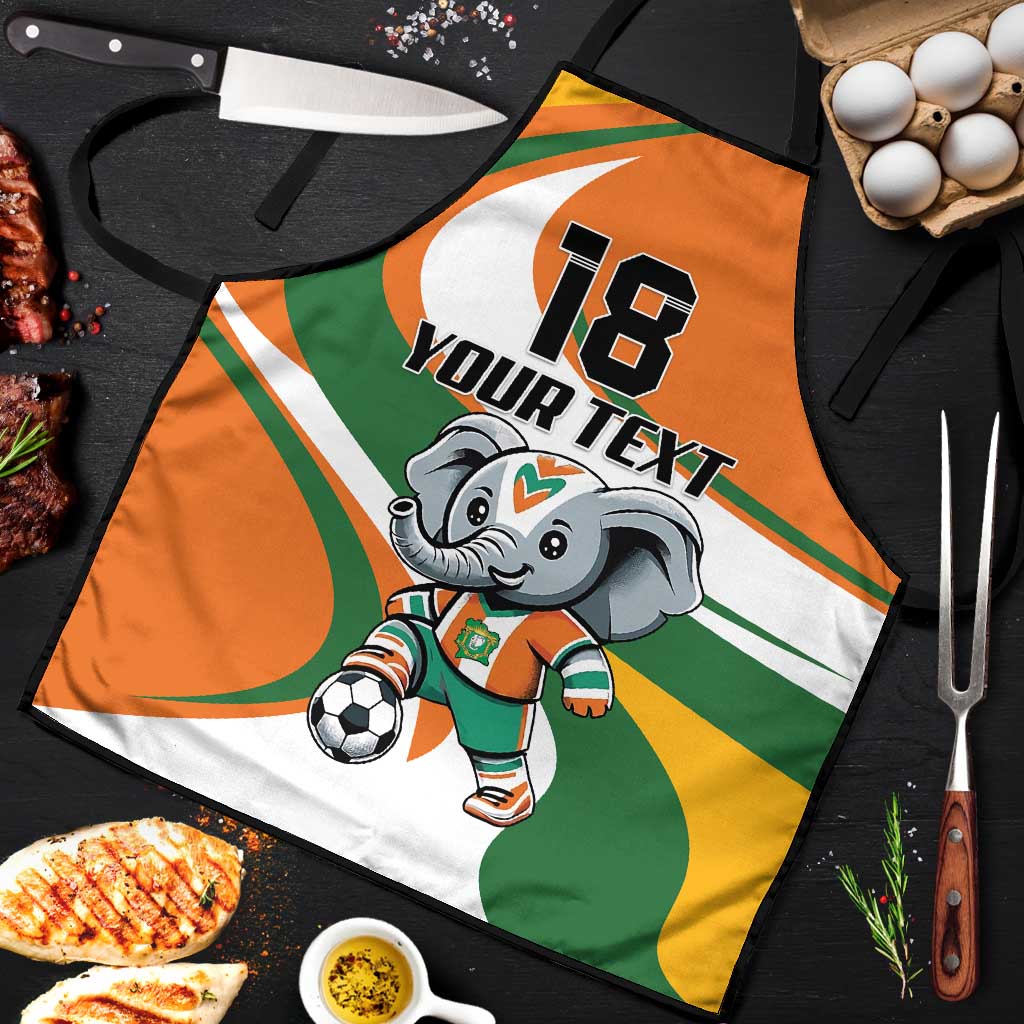 Custom Ivory Coast Football Apron Les Elephants Mascot - Wonder Print Shop