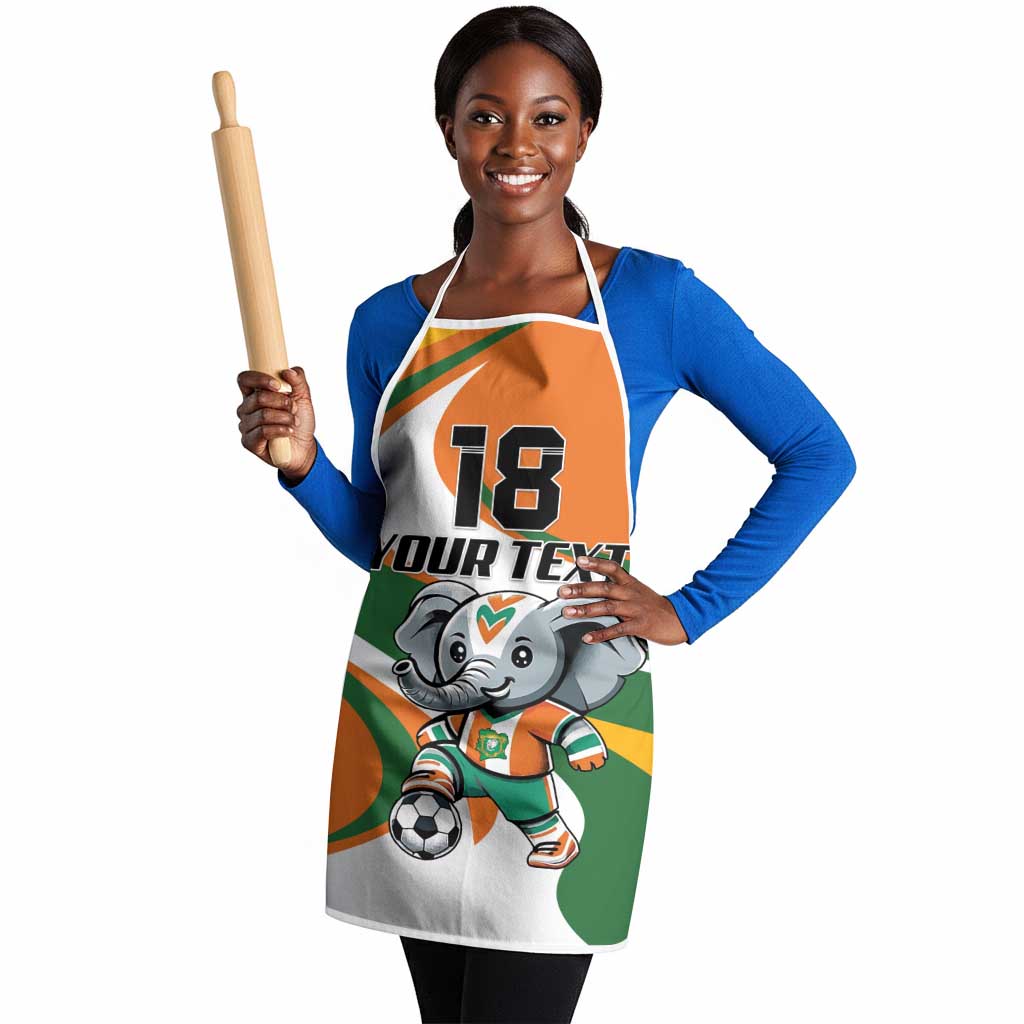 Custom Ivory Coast Football Apron Les Elephants Mascot - Wonder Print Shop