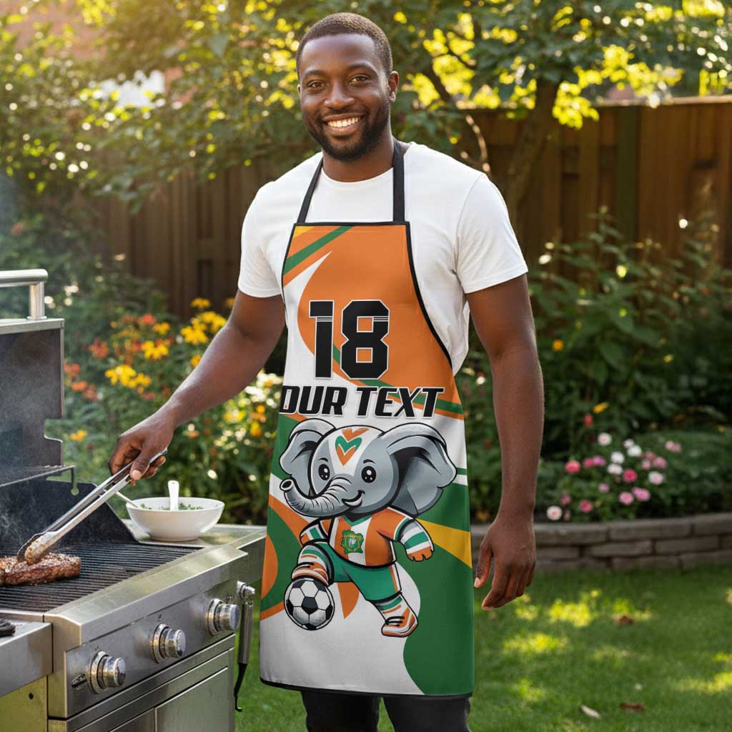 Custom Ivory Coast Football Apron Les Elephants Mascot - Wonder Print Shop