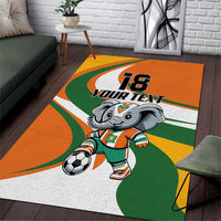 Custom Ivory Coast Football Area Rug Les Elephants Mascot - Wonder Print Shop