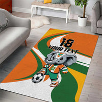 Custom Ivory Coast Football Area Rug Les Elephants Mascot - Wonder Print Shop