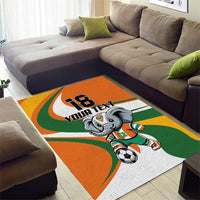 Custom Ivory Coast Football Area Rug Les Elephants Mascot - Wonder Print Shop
