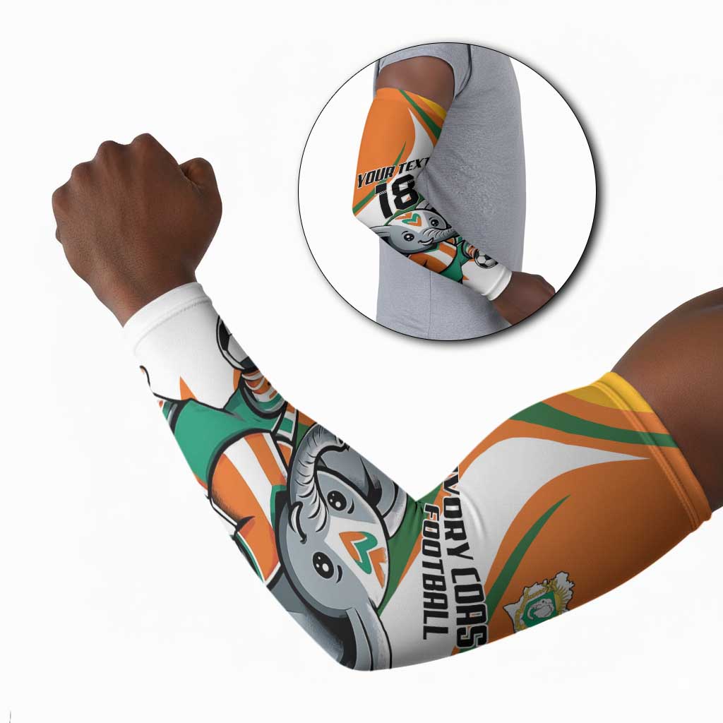 Custom Ivory Coast Football Arm Sleeves Les Elephants Mascot - Wonder Print Shop