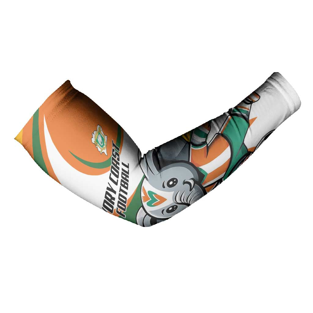 Custom Ivory Coast Football Arm Sleeves Les Elephants Mascot - Wonder Print Shop