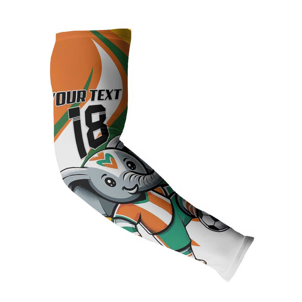 Custom Ivory Coast Football Arm Sleeves Les Elephants Mascot - Wonder Print Shop