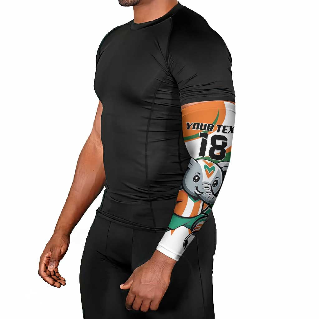 Custom Ivory Coast Football Arm Sleeves Les Elephants Mascot - Wonder Print Shop