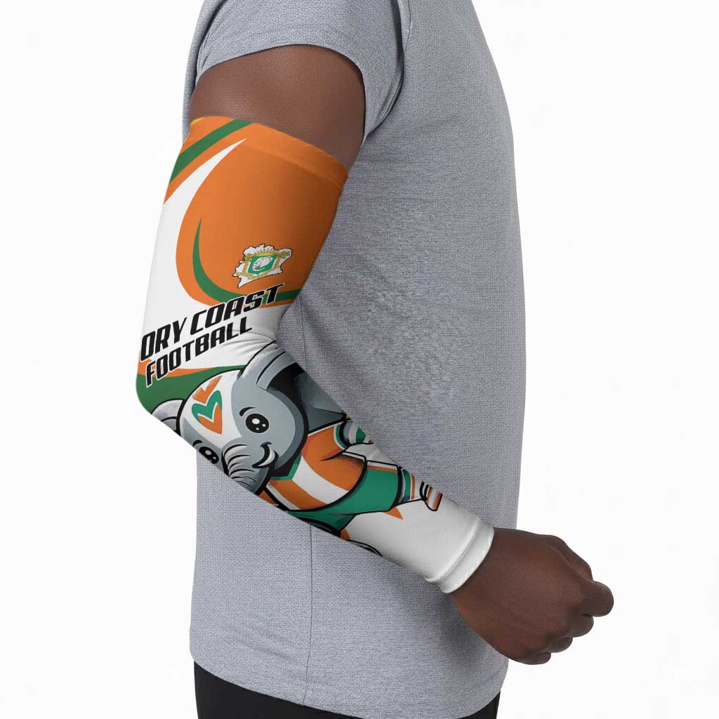 Custom Ivory Coast Football Arm Sleeves Les Elephants Mascot - Wonder Print Shop