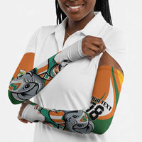 Custom Ivory Coast Football Arm Sleeves Les Elephants Mascot - Wonder Print Shop