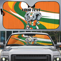 Custom Ivory Coast Football Auto Sun Shade Les Elephants Mascot - Wonder Print Shop