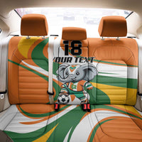 Custom Ivory Coast Football Back Car Seat Cover Les Elephants Mascot - Wonder Print Shop