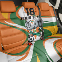 Custom Ivory Coast Football Back Car Seat Cover Les Elephants Mascot - Wonder Print Shop