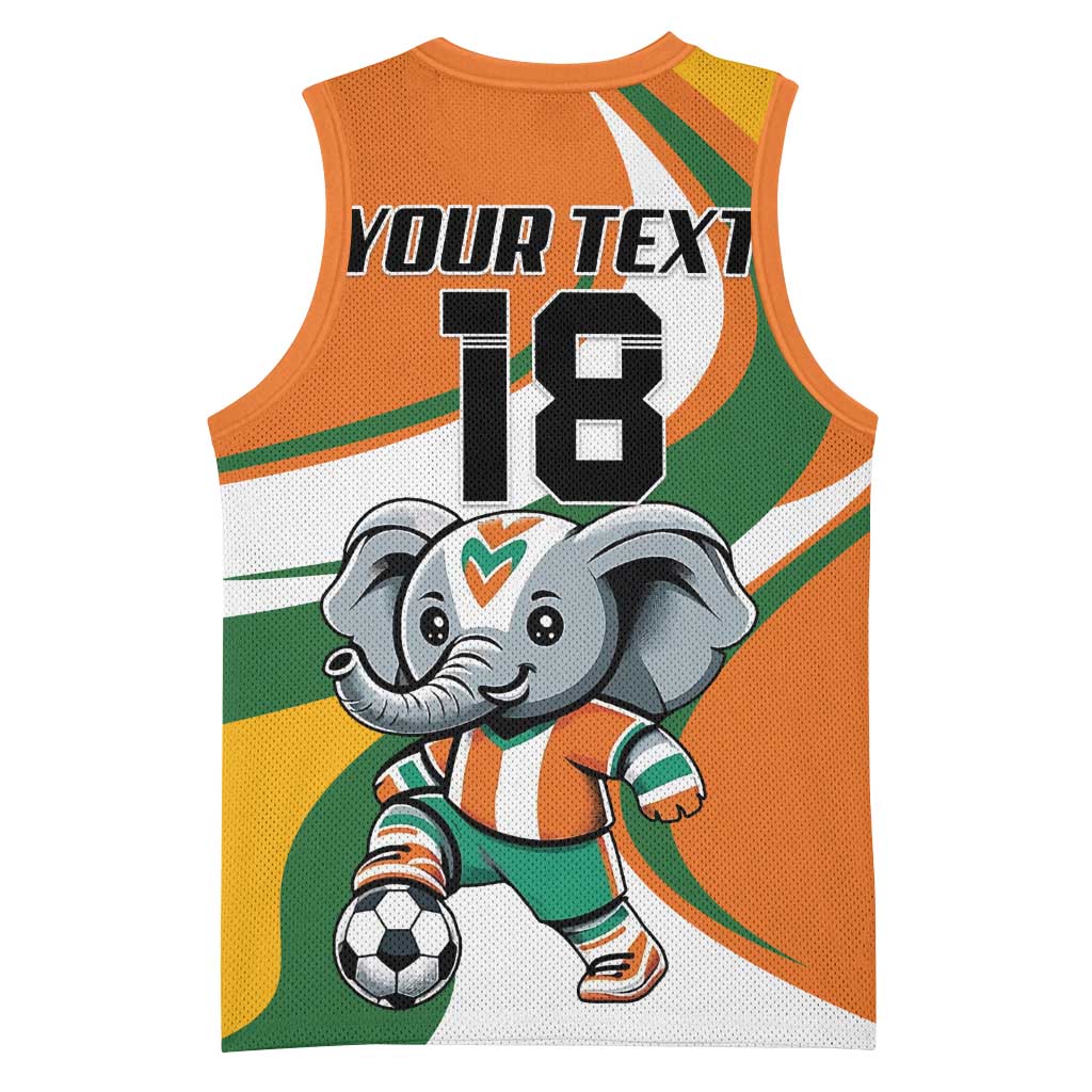 Custom Ivory Coast Football Basketball Jersey Les Elephants Mascot - Wonder Print Shop