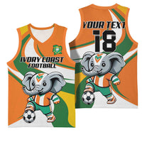 Custom Ivory Coast Football Basketball Jersey Les Elephants Mascot - Wonder Print Shop