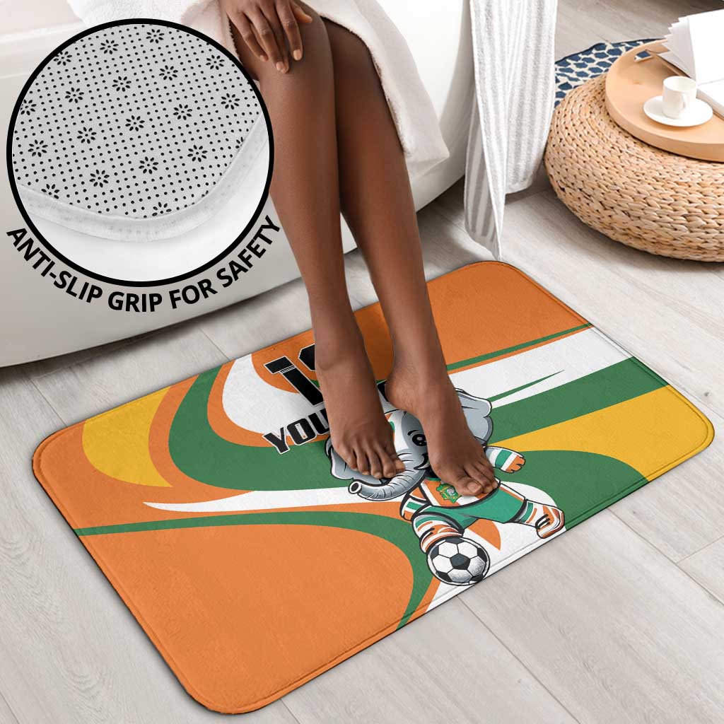 Custom Ivory Coast Football Bathroom Set Les Elephants Mascot - Wonder Print Shop
