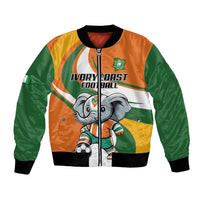 Custom Ivory Coast Football Bomber Jacket Les Elephants Mascot - Wonder Print Shop