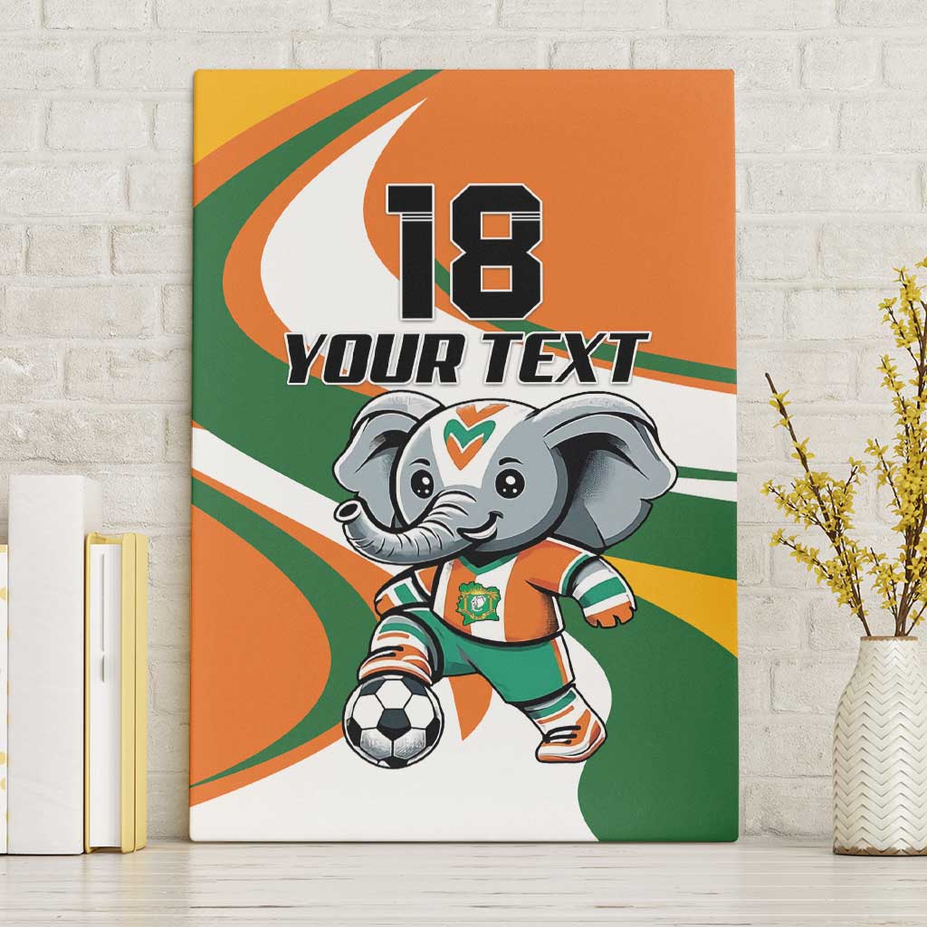 Custom Ivory Coast Football Canvas Wall Art Les Elephants Mascot - Wonder Print Shop