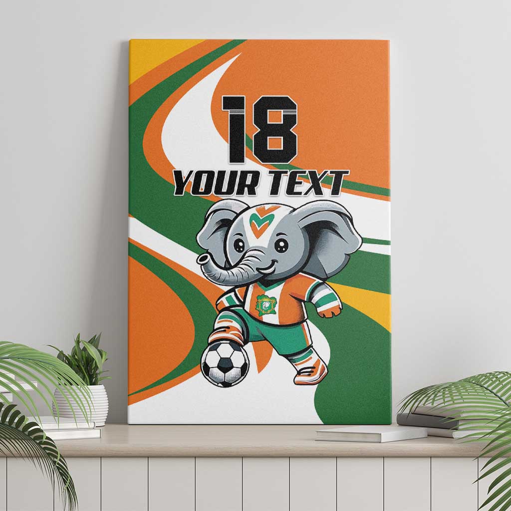 Custom Ivory Coast Football Canvas Wall Art Les Elephants Mascot - Wonder Print Shop