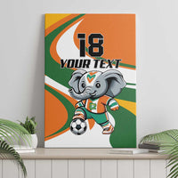 Custom Ivory Coast Football Canvas Wall Art Les Elephants Mascot - Wonder Print Shop