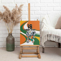 Custom Ivory Coast Football Canvas Wall Art Les Elephants Mascot - Wonder Print Shop