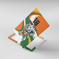 Custom Ivory Coast Football Canvas Wall Art Les Elephants Mascot - Wonder Print Shop
