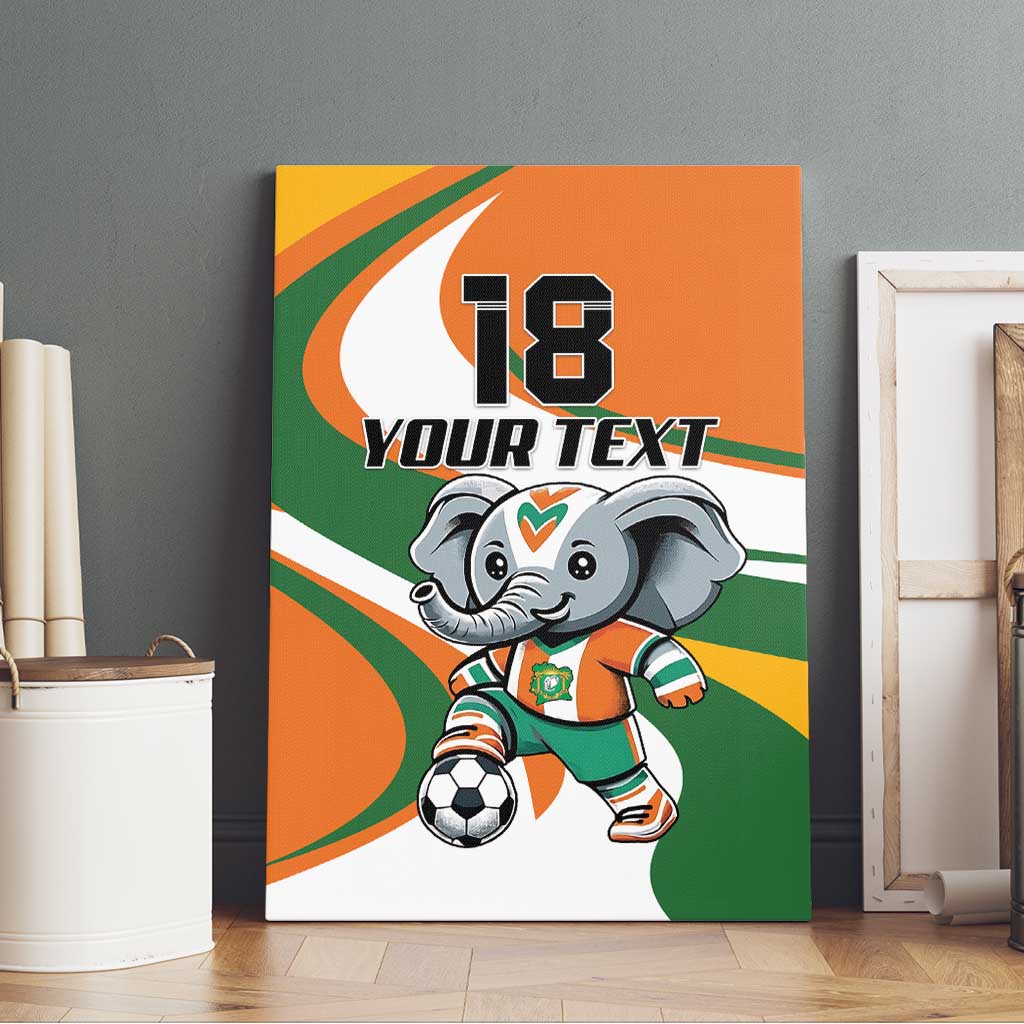 Custom Ivory Coast Football Canvas Wall Art Les Elephants Mascot - Wonder Print Shop