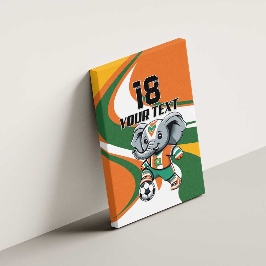 Custom Ivory Coast Football Canvas Wall Art Les Elephants Mascot - Wonder Print Shop