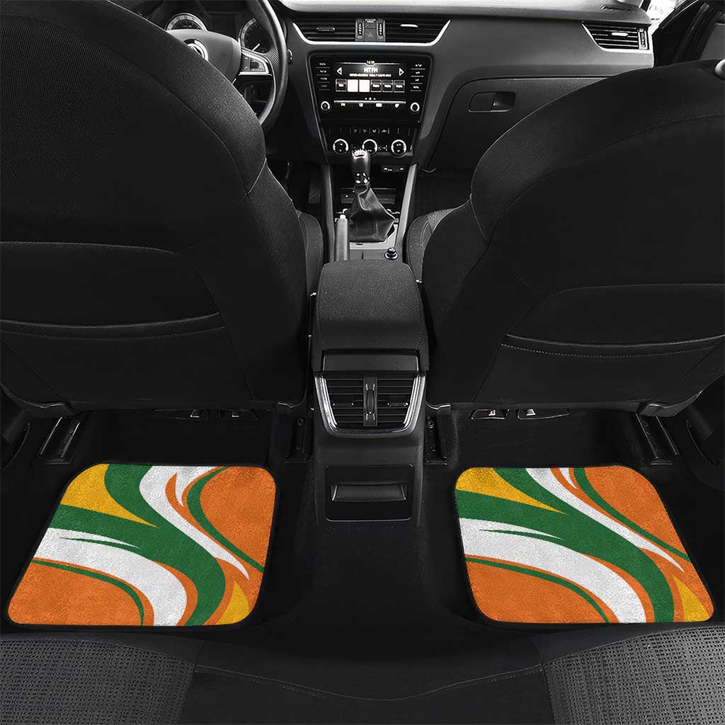 Custom Ivory Coast Football Car Mats Les Elephants Mascot - Wonder Print Shop