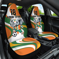 Custom Ivory Coast Football Car Seat Cover Les Elephants Mascot - Wonder Print Shop