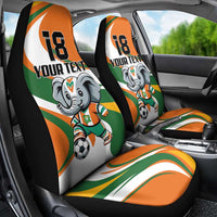 Custom Ivory Coast Football Car Seat Cover Les Elephants Mascot - Wonder Print Shop